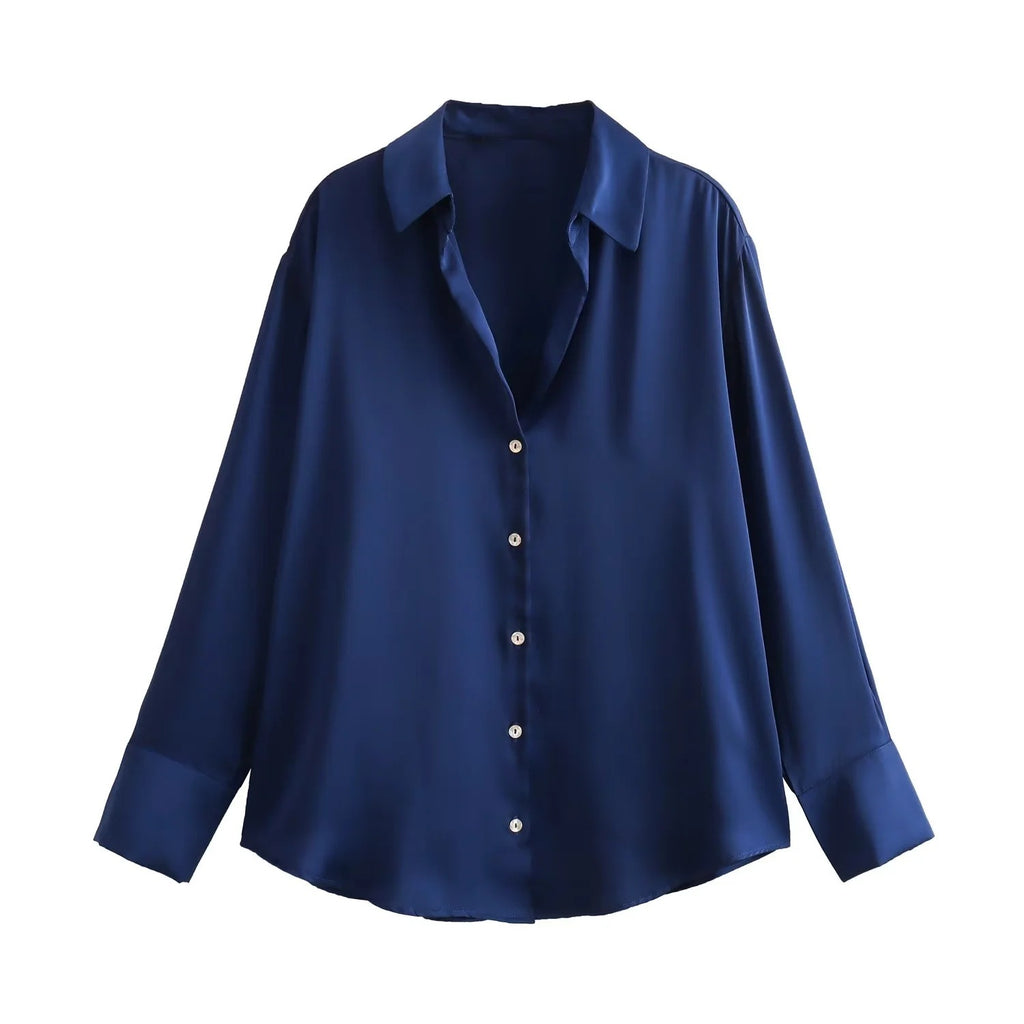 Luxe Satin Drape Shirt