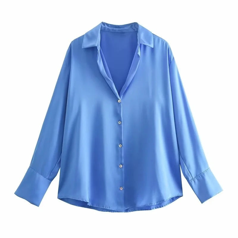 Luxe Satin Drape Shirt