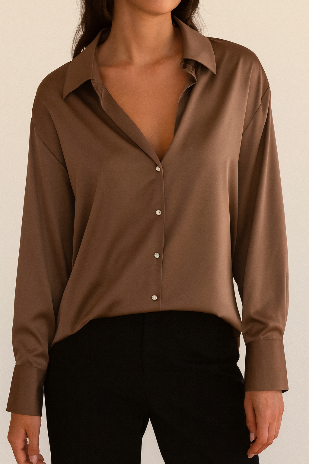 Luxe Satin Drape Shirt